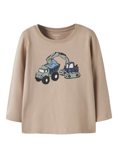 T-shirt Långärmad Grävmaskin Karke Beige