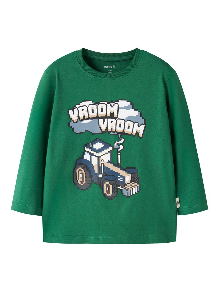 Topp Långärmad Traktor Grön