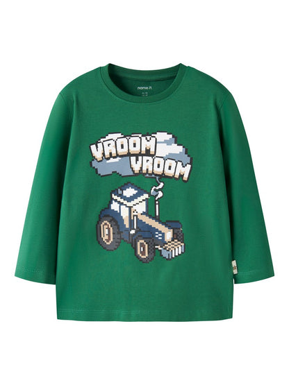 Topp Långärmad Traktor Grön