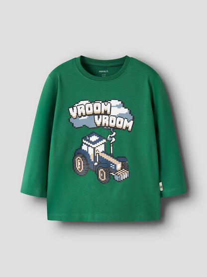 Topp Långärmad Traktor Grön