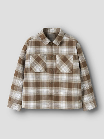 Skjorta Overshirt Flanell Rutig Revin Brun