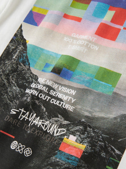 T-shirt Kortärmad Rao Backprint Vit