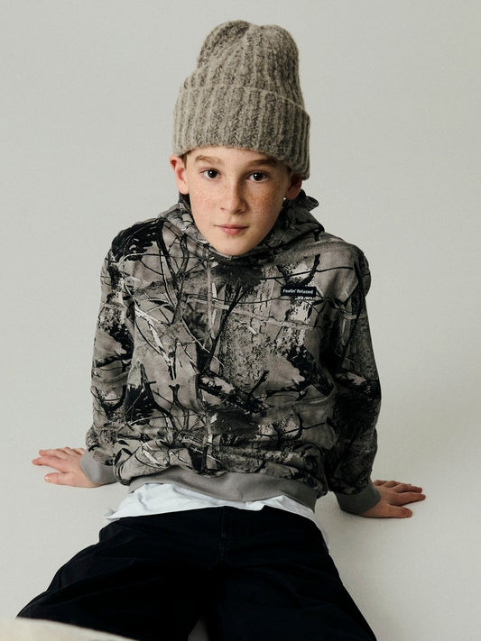 Hoodie Mönstrad Rasse Grå