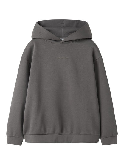 Hoodie Roen Enfärgad Grå