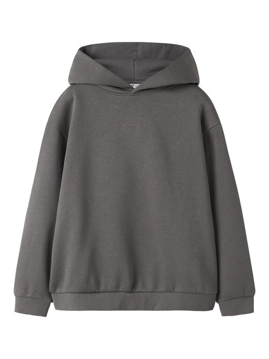 Hoodie Roen Enfärgad Grå
