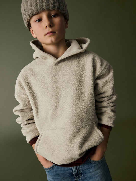 Hoodie Teddy Risa Enfärgad Beige