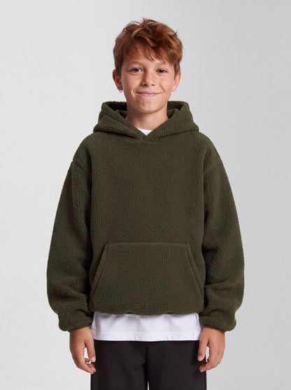 Hoodie Teddy Risa Enfärgad Grön