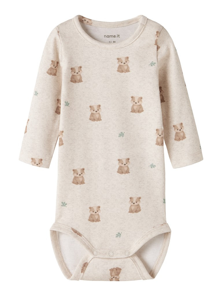 Body Långärmad Rogers Tvättbjörnar Beige