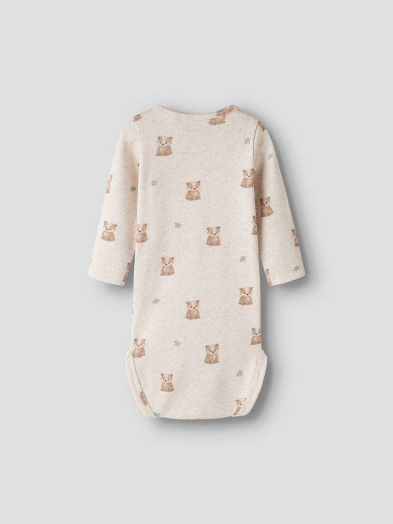 Body Långärmad Rogers Tvättbjörnar Beige