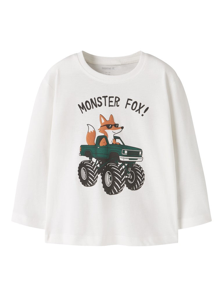 T-shirt Långärmad Fyrhjuling Vagno Vit