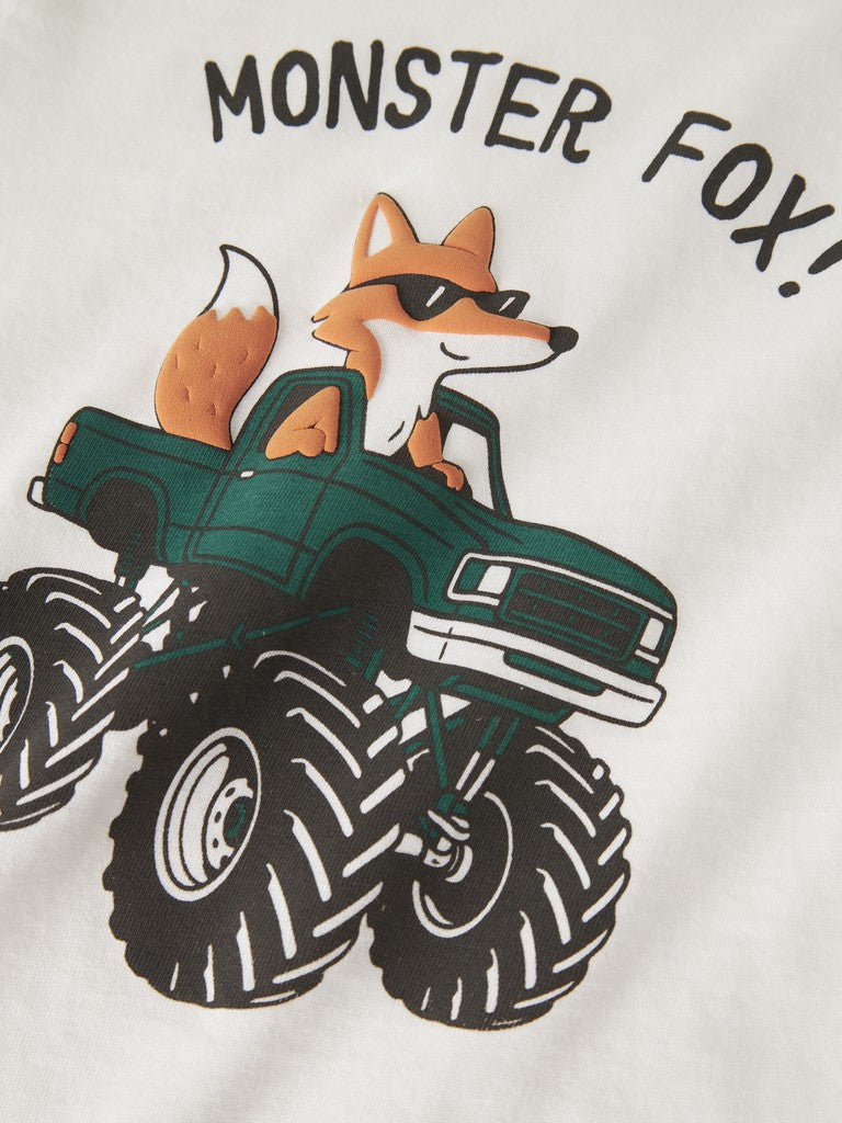 T-shirt Långärmad Fyrhjuling Vagno Vit