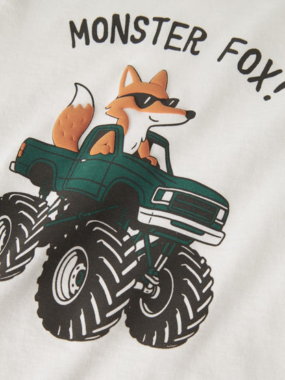 T-shirt Långärmad Fyrhjuling Vagno Vit