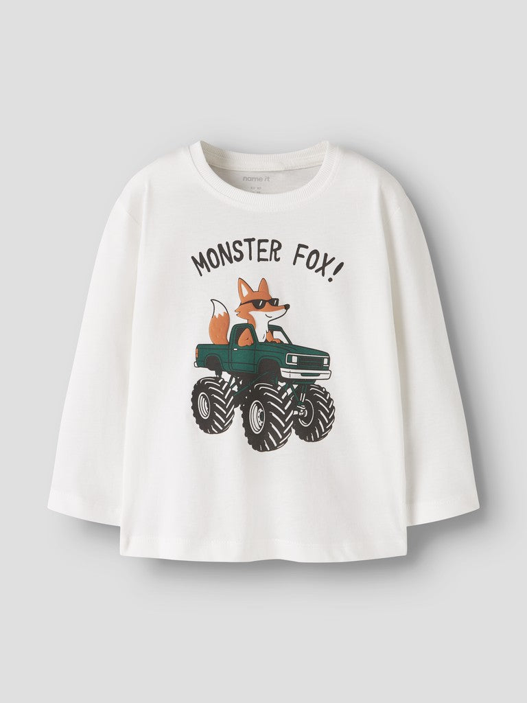 T-shirt Långärmad Fyrhjuling Vagno Vit