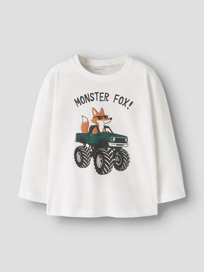 T-shirt Långärmad Fyrhjuling Vagno Vit