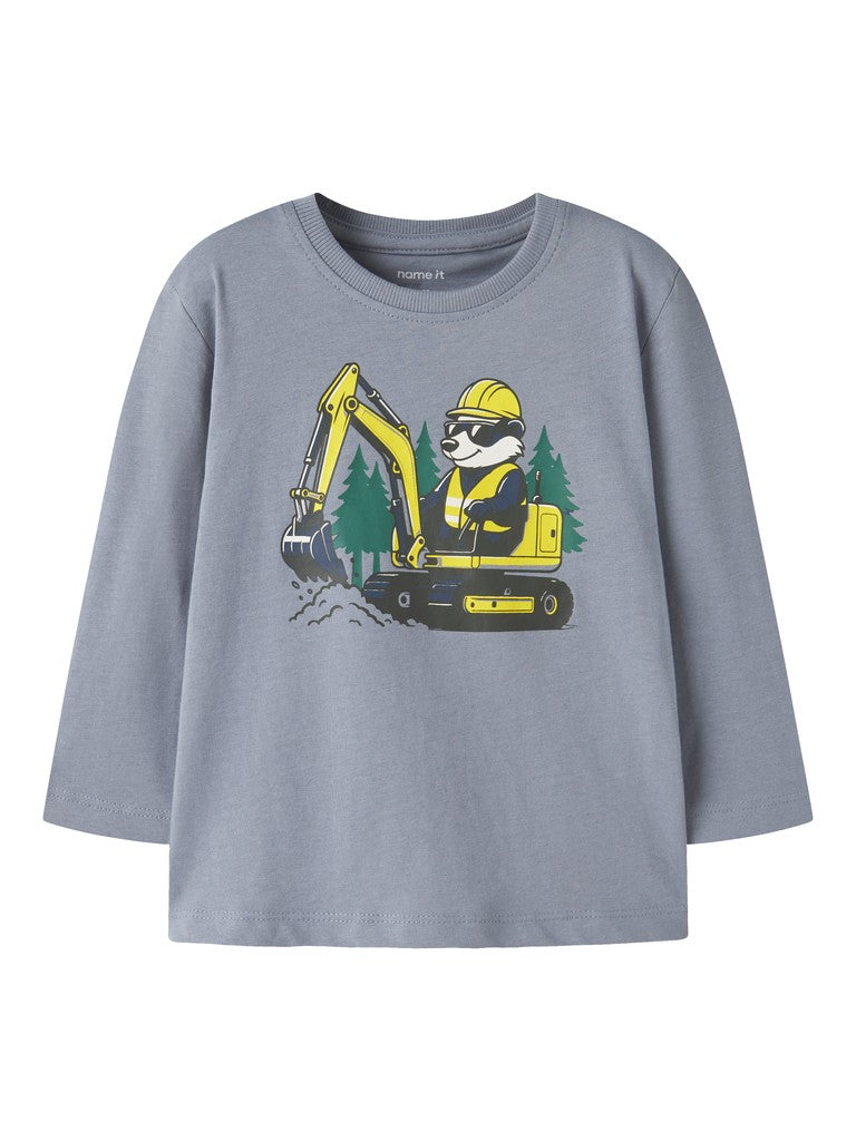 T-shirt Långärmad  Grävmaskin Vagno Blå