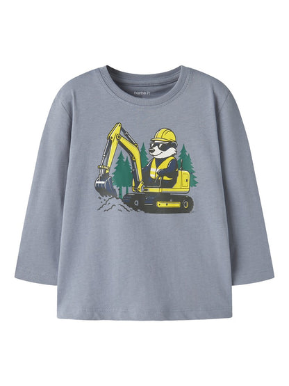 T-shirt Långärmad  Grävmaskin Vagno Blå
