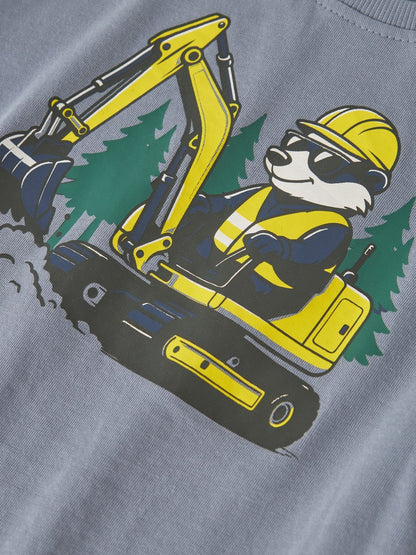 T-shirt Långärmad  Grävmaskin Vagno Blå
