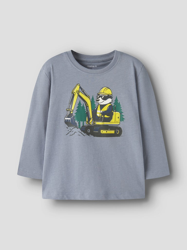 T-shirt Långärmad  Grävmaskin Vagno Blå