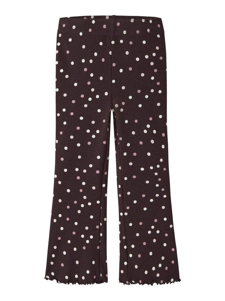Byxa /Leggings Bootcut Vemia Ribbade Prickar Brun