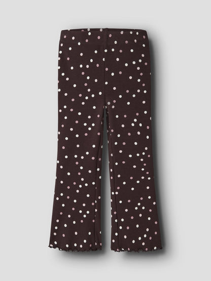Byxa /Leggings Bootcut Vemia Ribbade Prickar Brun