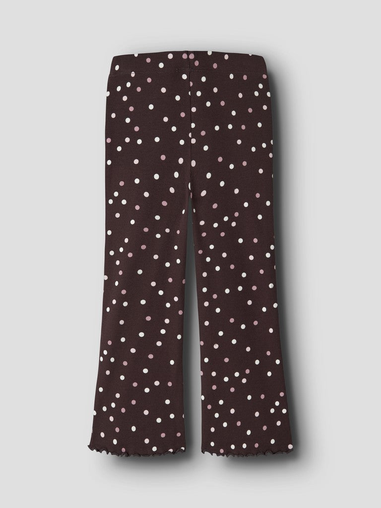 Byxa /Leggings Bootcut Vemia Ribbade Prickar Brun