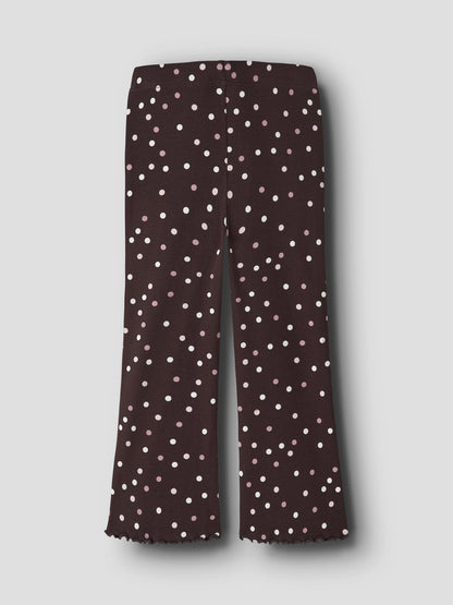 Byxa /Leggings Bootcut Vemia Ribbade Prickar Brun