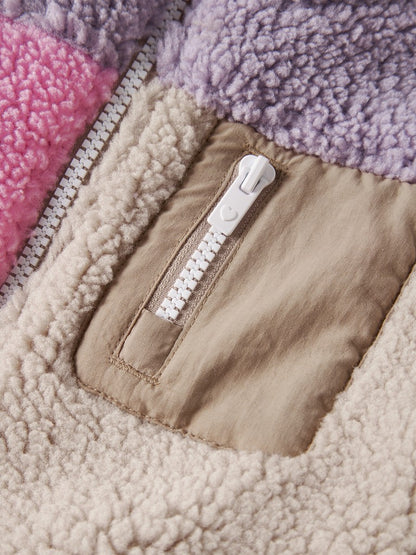 Teddyjacka Mimba Flerfärgad Lila/Rosa/Beige