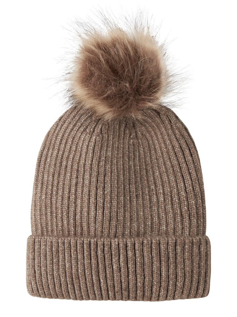 Mössa Mora Stickad Tofs Brun