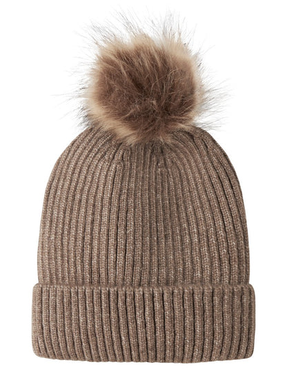 Mössa Mora Stickad Tofs Brun