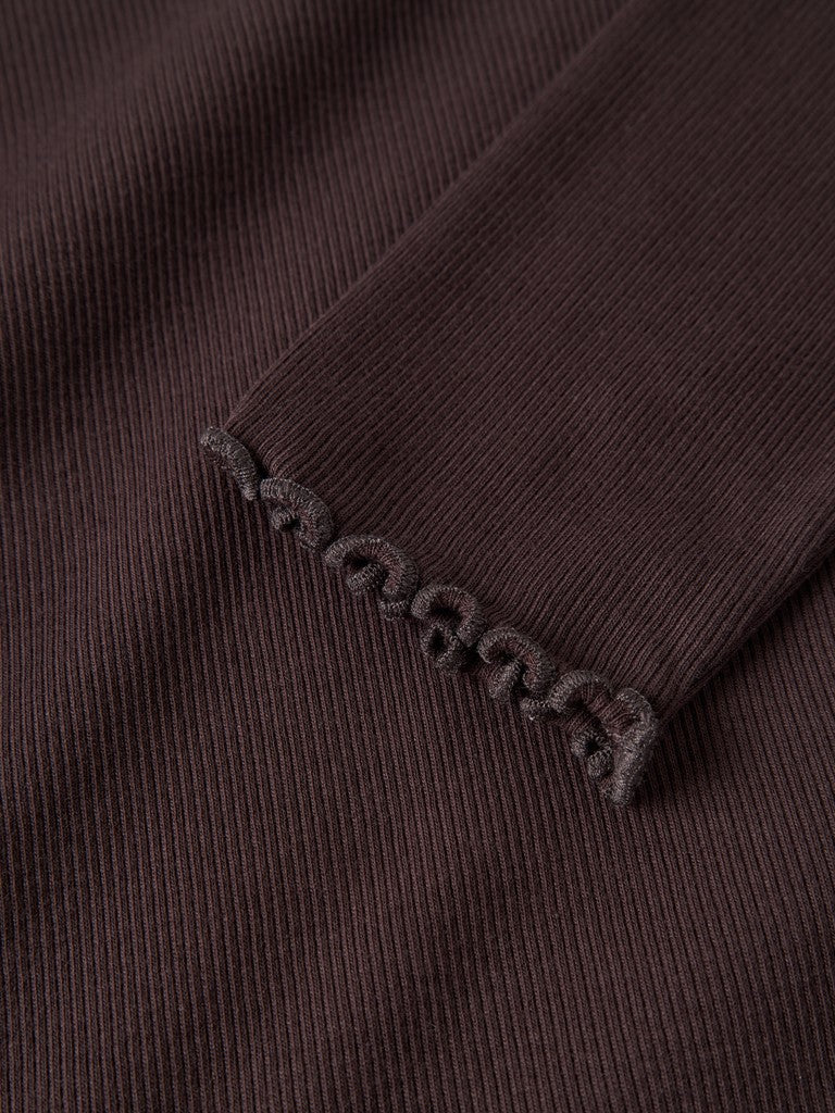 Topp Långärmad Vemia Rynk Enfärgad Brun