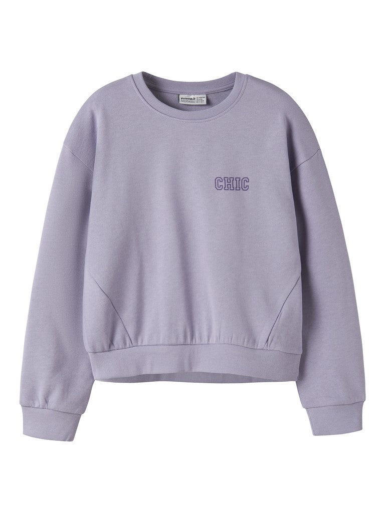 Sweattröja  Chic Enfärgad Vima Lila