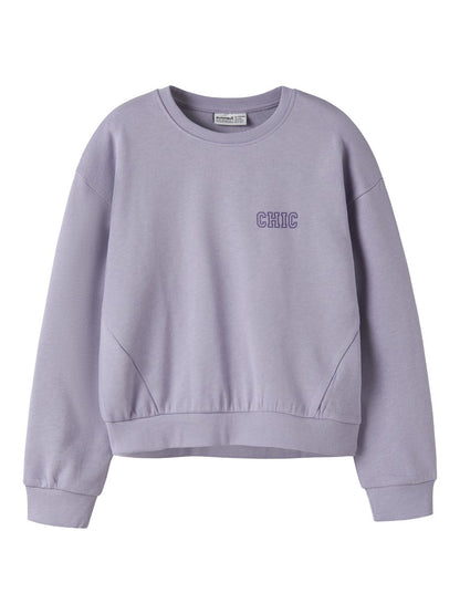 Sweattröja  Chic Enfärgad Vima Lila