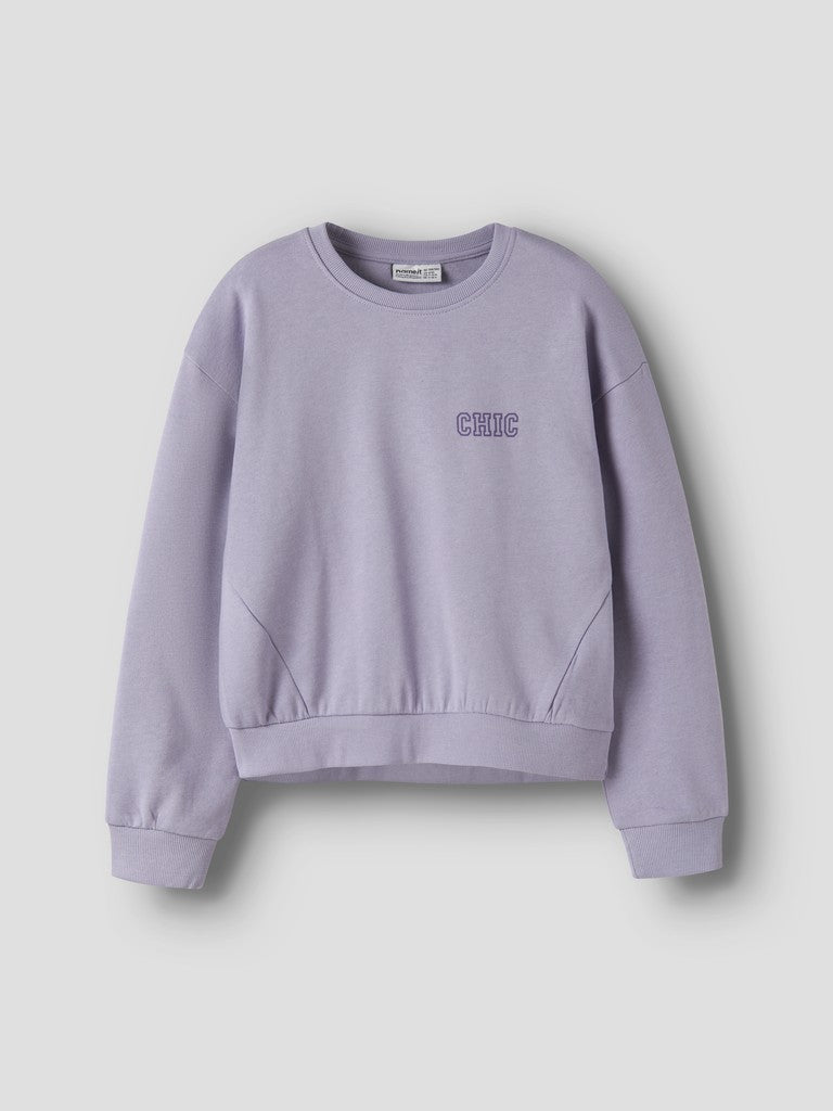 Sweattröja  Chic Enfärgad Vima Lila