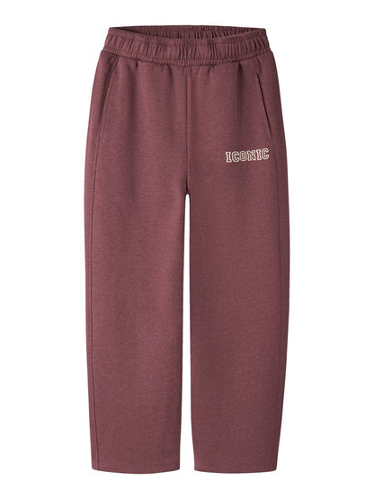 Sweatbyxa Vima Barrel Enfärgad Vinröd