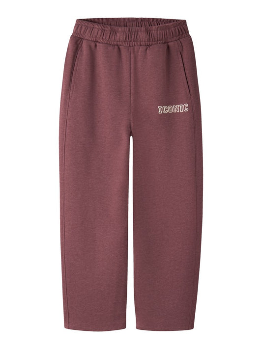 Sweatbyxa Vima Barrel Enfärgad Vinröd