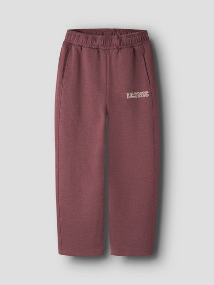 Sweatbyxa Vima Barrel Enfärgad Vinröd