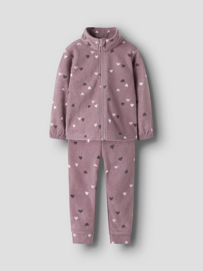 Fleece-set Spektra Hjärtan Rosa