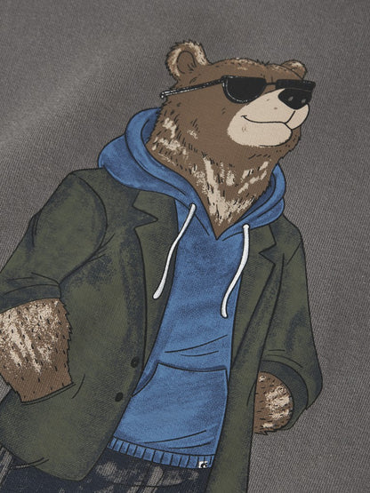 Hoodie Ruz Björn Grå