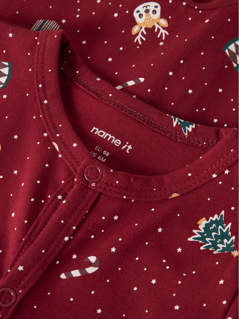 Pyjamas Julmotiv Vismas NB Röd