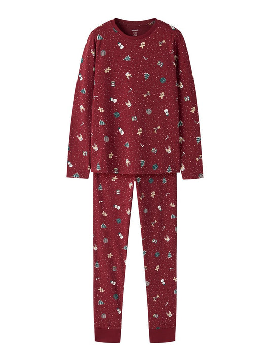 Pyjamas Julmotiv Vismas K Mönstrad Röd