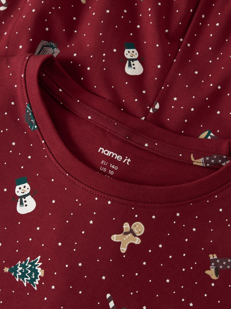 Pyjamas Julmotiv Vismas K Mönstrad Röd