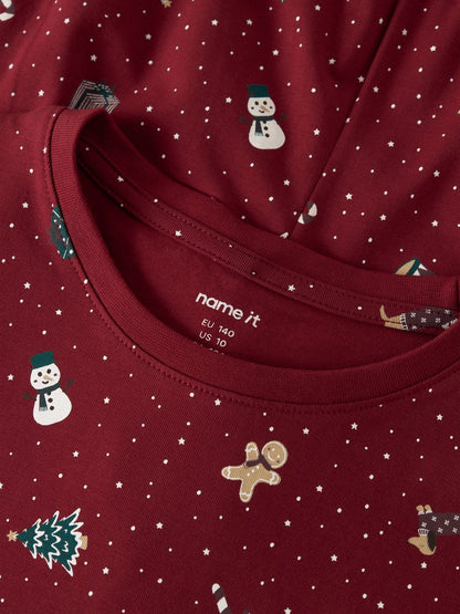 Pyjamas Julmotiv Vismas K Mönstrad Röd