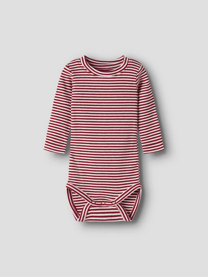 Body Dab Ribbad Långärmad Randig Röd