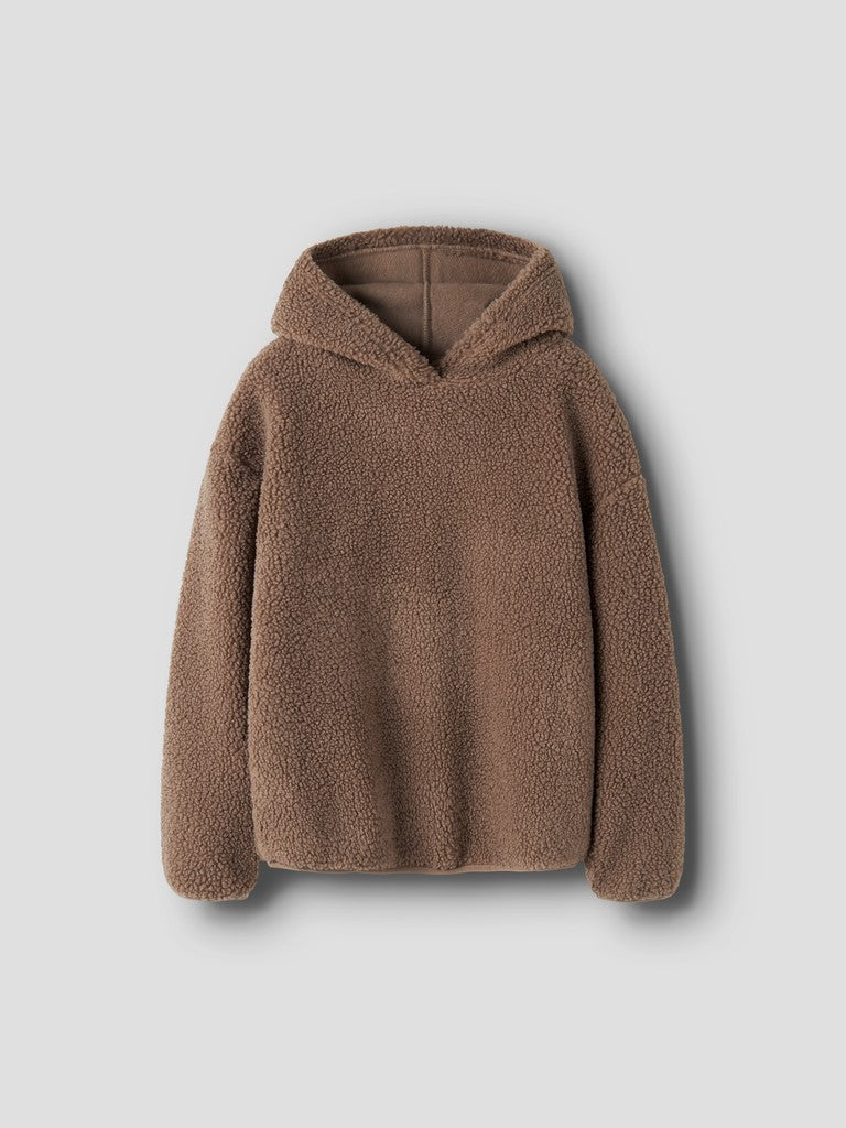 Hoodie Teddy Shadi Enfärgad  Brun