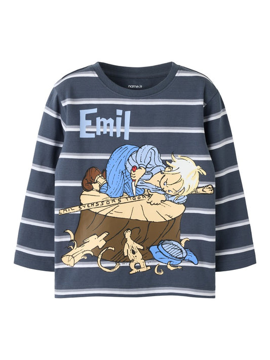 T-shirt Långärmad Emil Randig Alf Blå