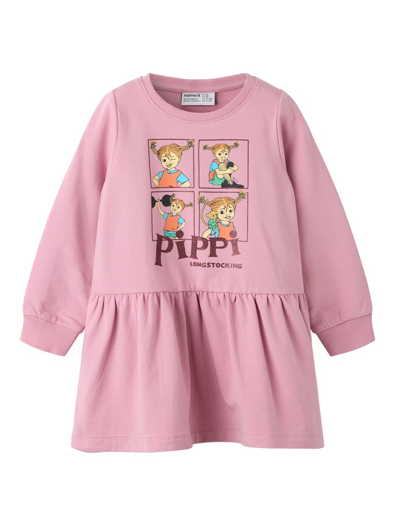 Klänning Långärmad Pippi Långstrump Rosa