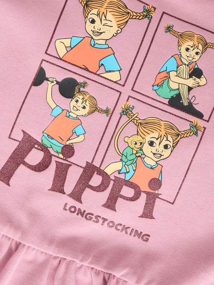 Klänning Långärmad Pippi Långstrump Rosa