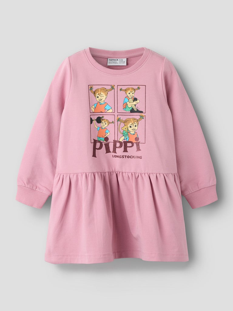 Klänning Långärmad Pippi Långstrump Rosa