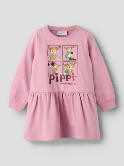 Klänning Långärmad Pippi Långstrump Rosa