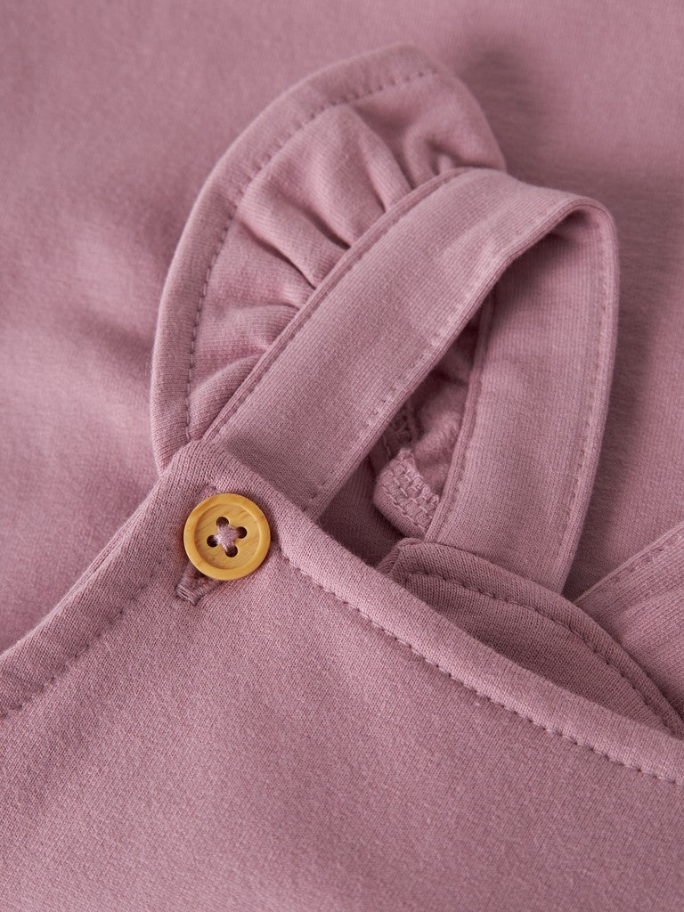 Hängselbyxa Nilda Sweat Enfärgad Rosa
